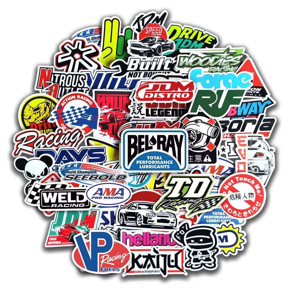 10/20/50/100Pcs Cool JDM Stickers Auto Car Modify Motorcycle Scooter Bike Skateboard Laptop Graffiti Vinyl Decals Sticker Bomb