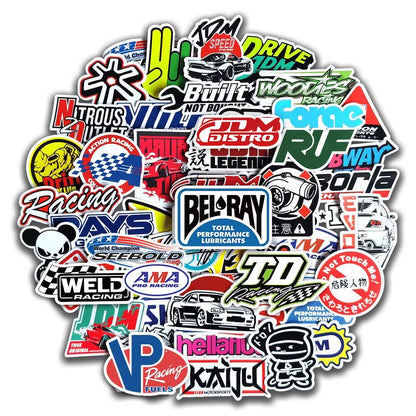 10/20/50/100Pcs Cool JDM Stickers Auto Car Modify Motorcycle Scooter Bike Skateboard Laptop Graffiti Vinyl Decals Sticker Bomb