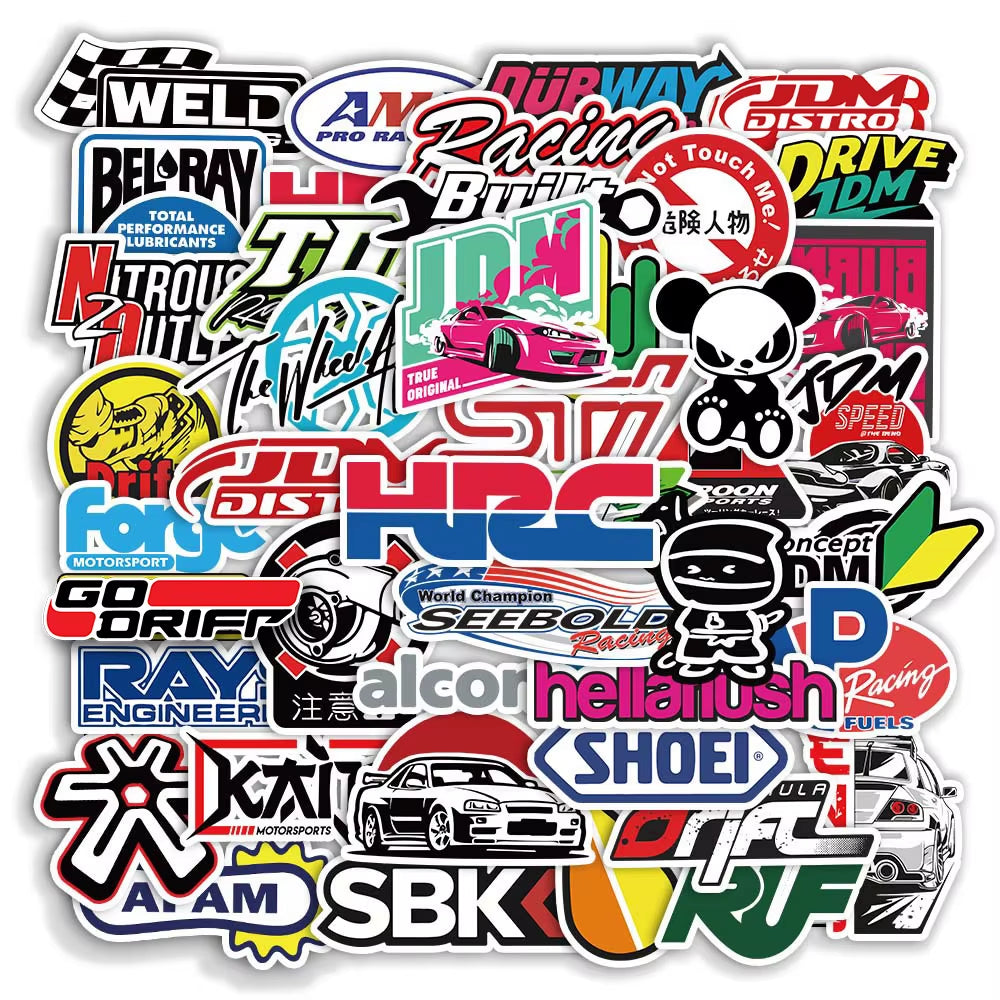 10/20/50/100Pcs Cool JDM Stickers Auto Car Modify Motorcycle Scooter Bike Skateboard Laptop Graffiti Vinyl Decals Sticker Bomb