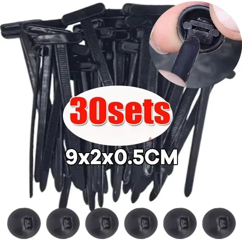 Universal Nylon Cable Tie Buckle Auto Fastener Screw Replacement Clip Car Fender Trunk Engine Guard Panel Wire Management Secure