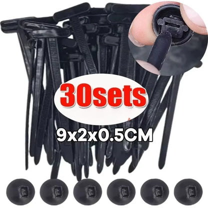 Universal Nylon Cable Tie Buckle Auto Fastener Screw Replacement Clip Car Fender Trunk Engine Guard Panel Wire Management Secure