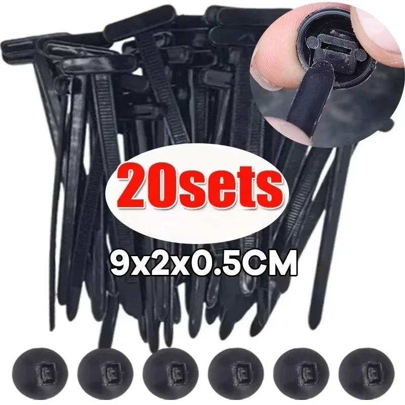 Universal Nylon Cable Tie Buckle Auto Fastener Screw Replacement Clip Car Fender Trunk Engine Guard Panel Wire Management Secure