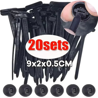 Universal Nylon Cable Tie Buckle Auto Fastener Screw Replacement Clip Car Fender Trunk Engine Guard Panel Wire Management Secure